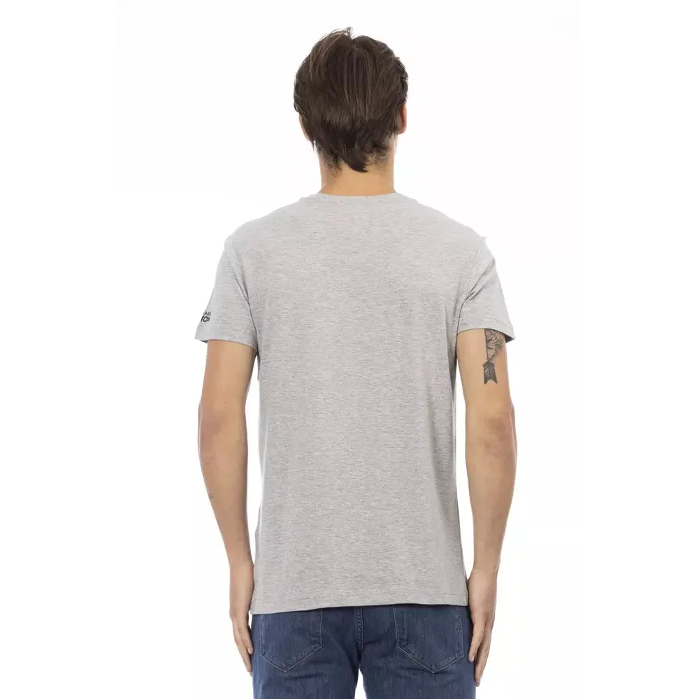 Trussardi Action Gray Cotton Men T-Shirt