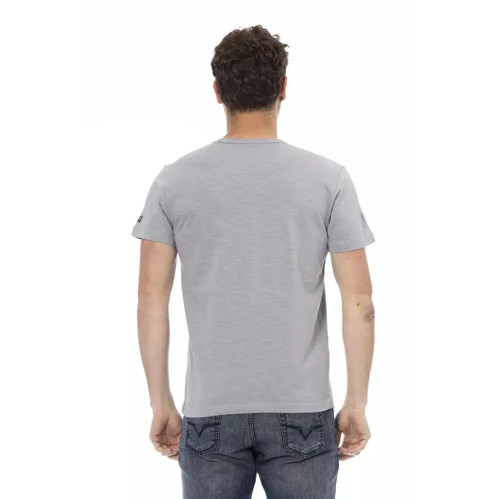 Trussardi Action Gray Cotton Men T-Shirt