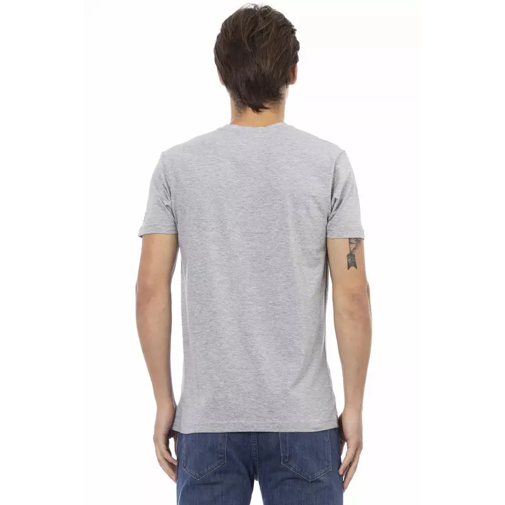 Trussardi Action Gray Cotton Men T-Shirt