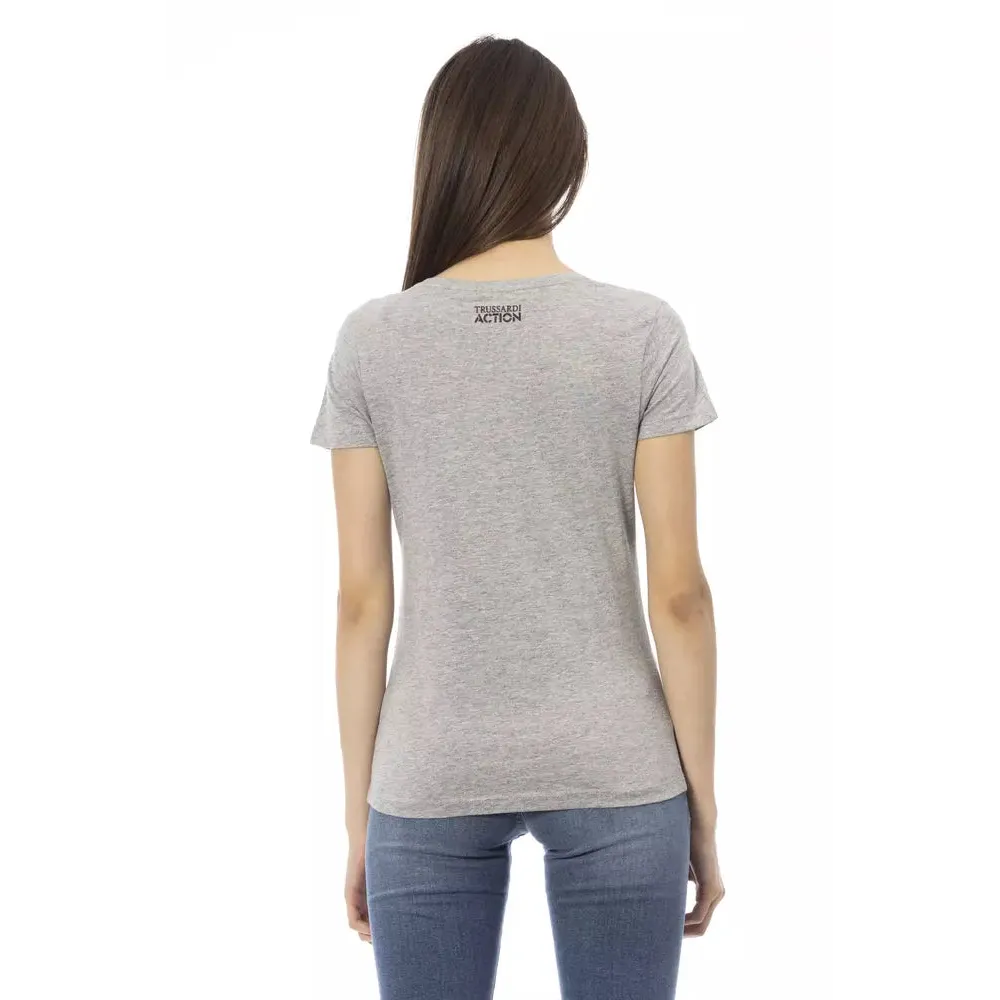 Trussardi Action Gray Cotton Women T-Shirt