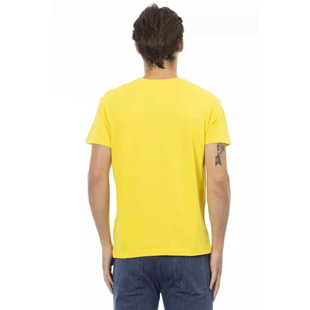 Trussardi Action Yellow Cotton Men T-Shirt