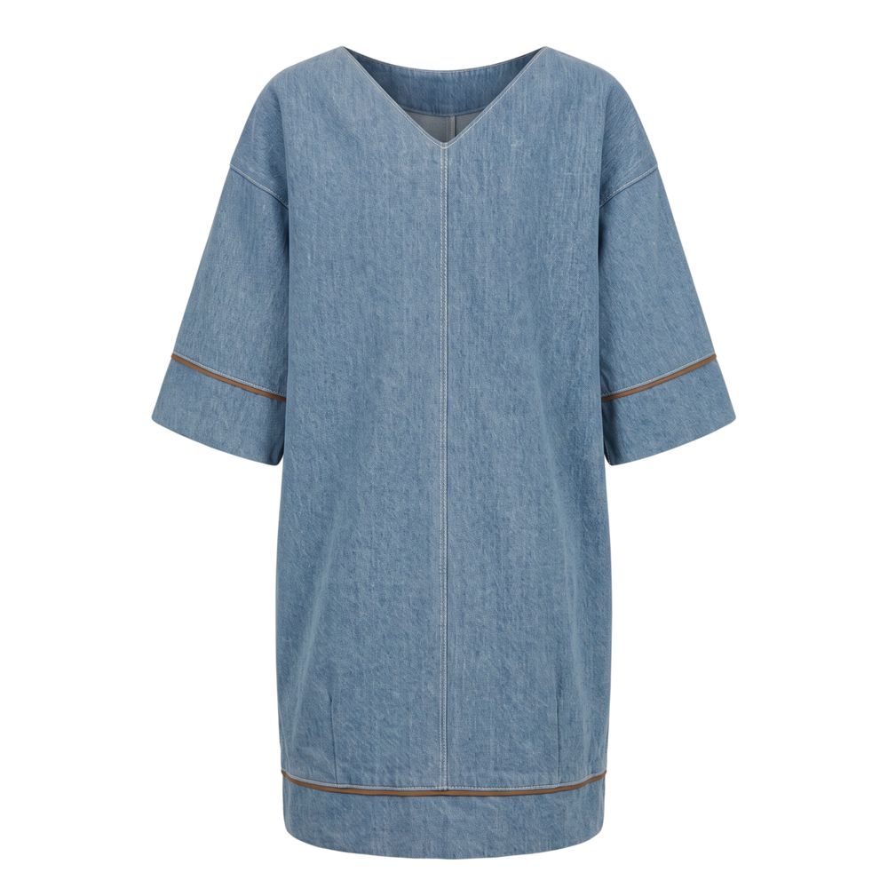 Trussardi Jeans Blue Cotton Women Dress