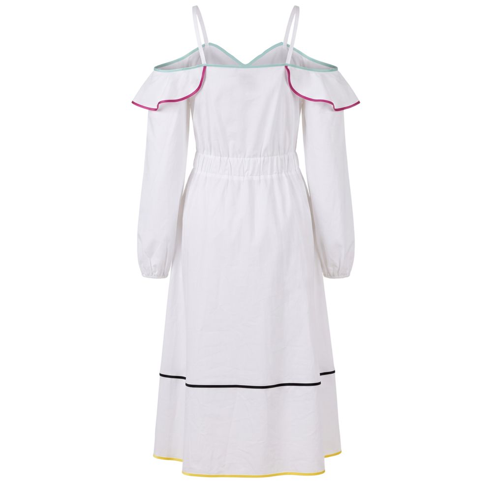 Trussardi Jeans White Cotton Women Dress