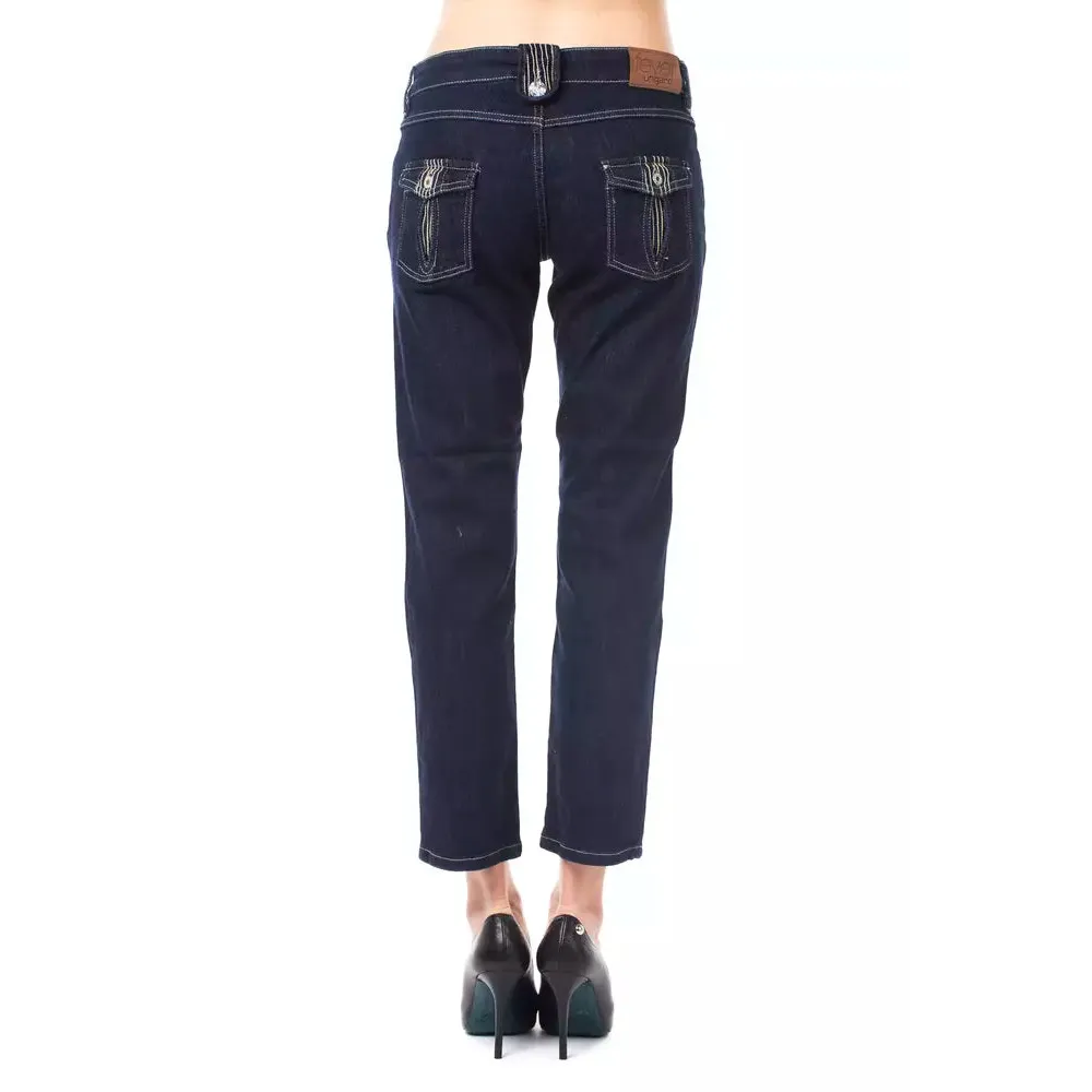 Ungaro Fever Blue Cotton Women Capri Jeans