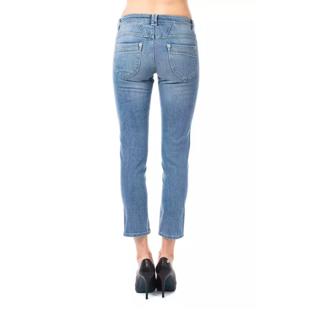 Ungaro Fever Light Blue Cotton Women Capri Jeans