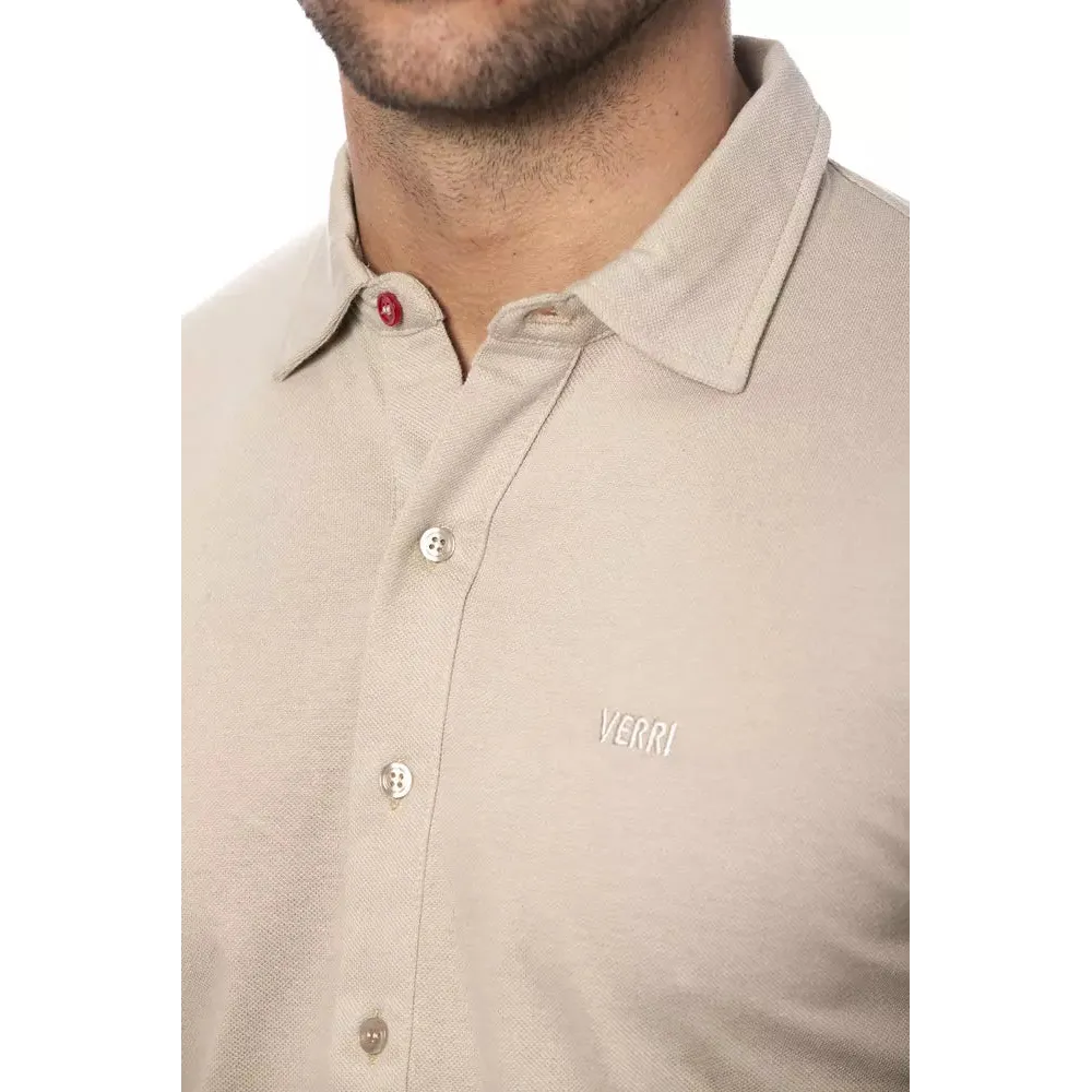 Verri Beige Cotton Men Shirt