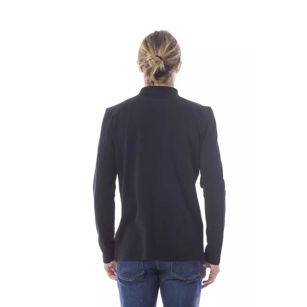 Verri Black Cotton Men Polo Shirt Long Sleeve
