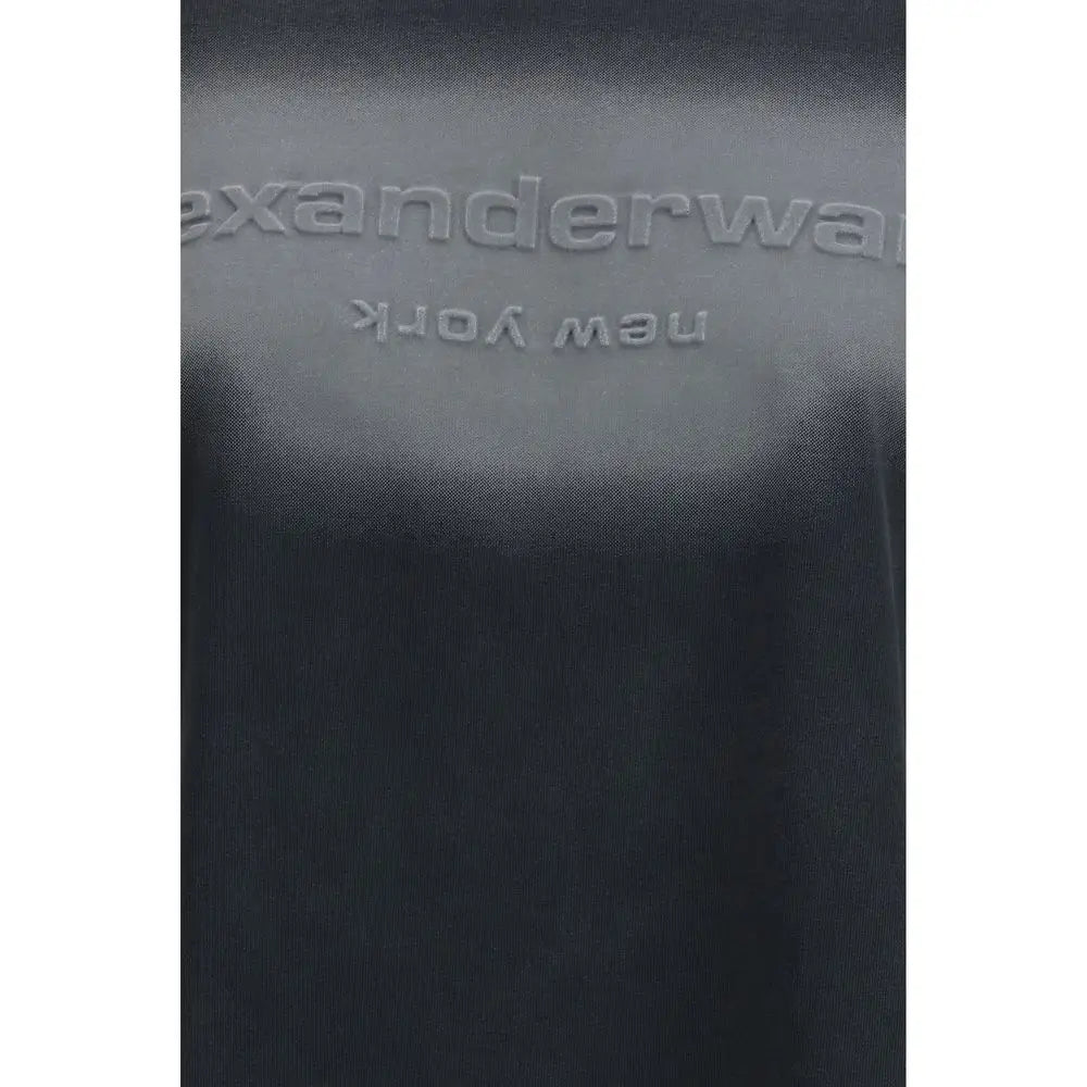 Alexander Wang black cotton T-shirt with McQueen logo patch