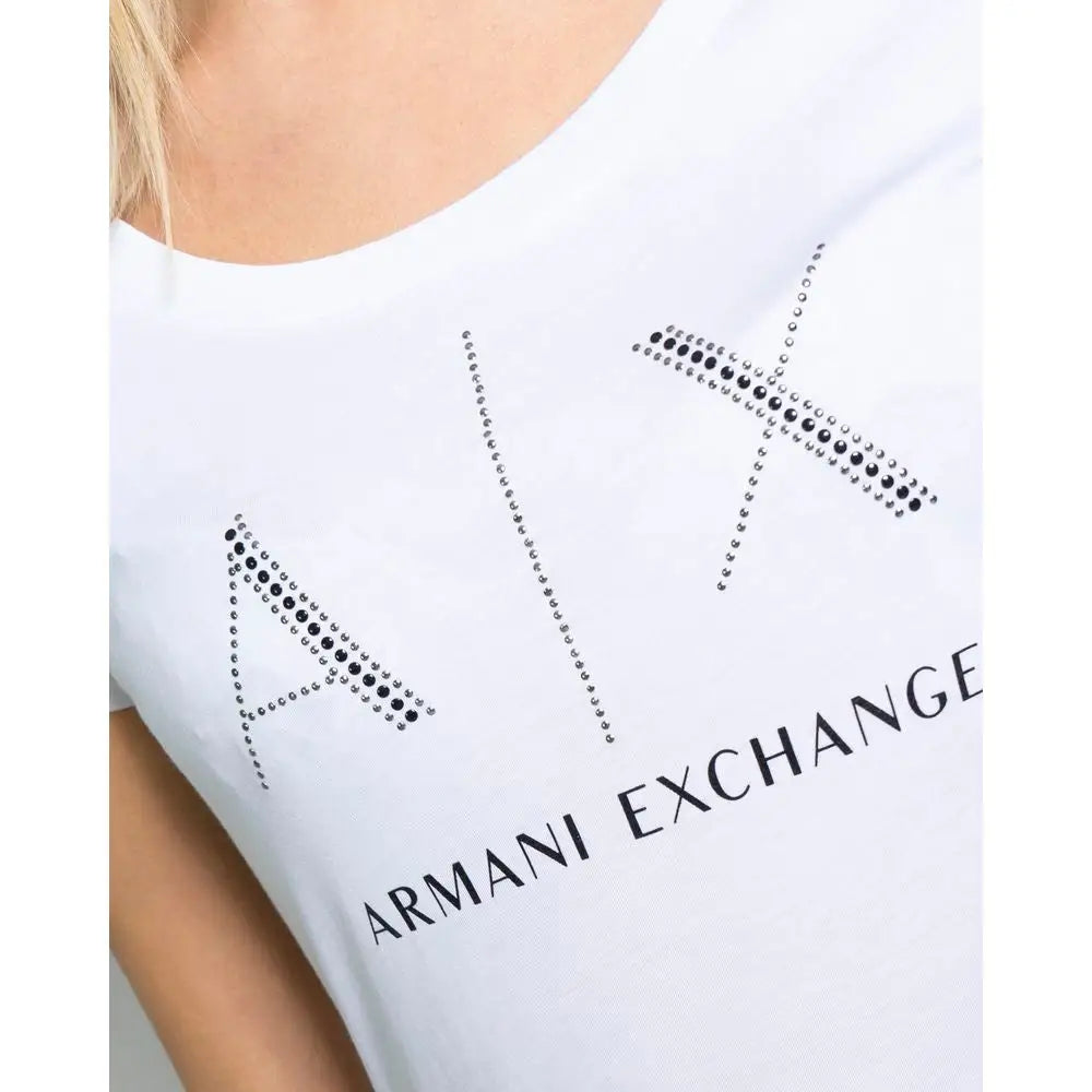 Armani Exchange White Cotton T-Shirt - T-shirts