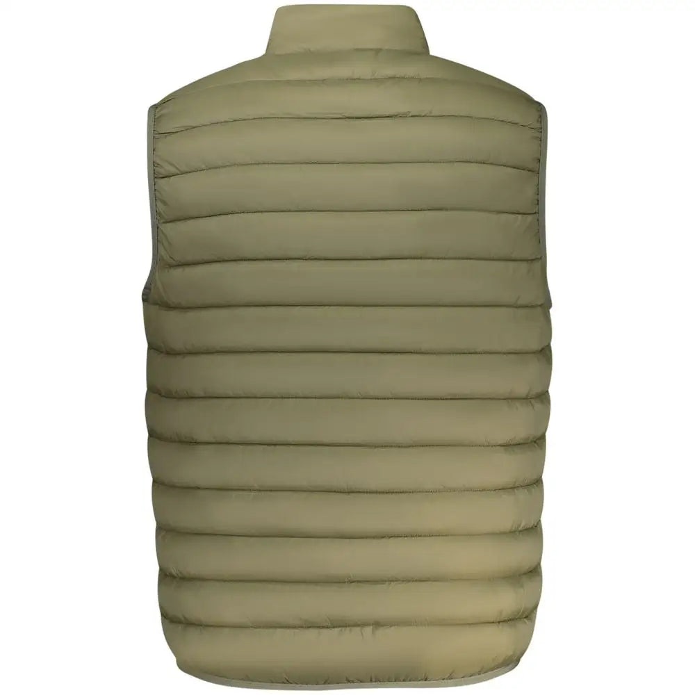Armata di mare verde poliammide herrejakke i olivengrøn puf med høj krave og grå kant
