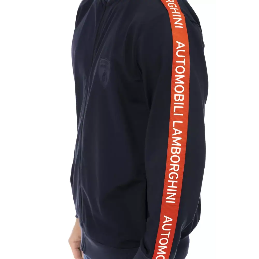 Automobili Lamborghini Blue Polyester Men Sweatshirt