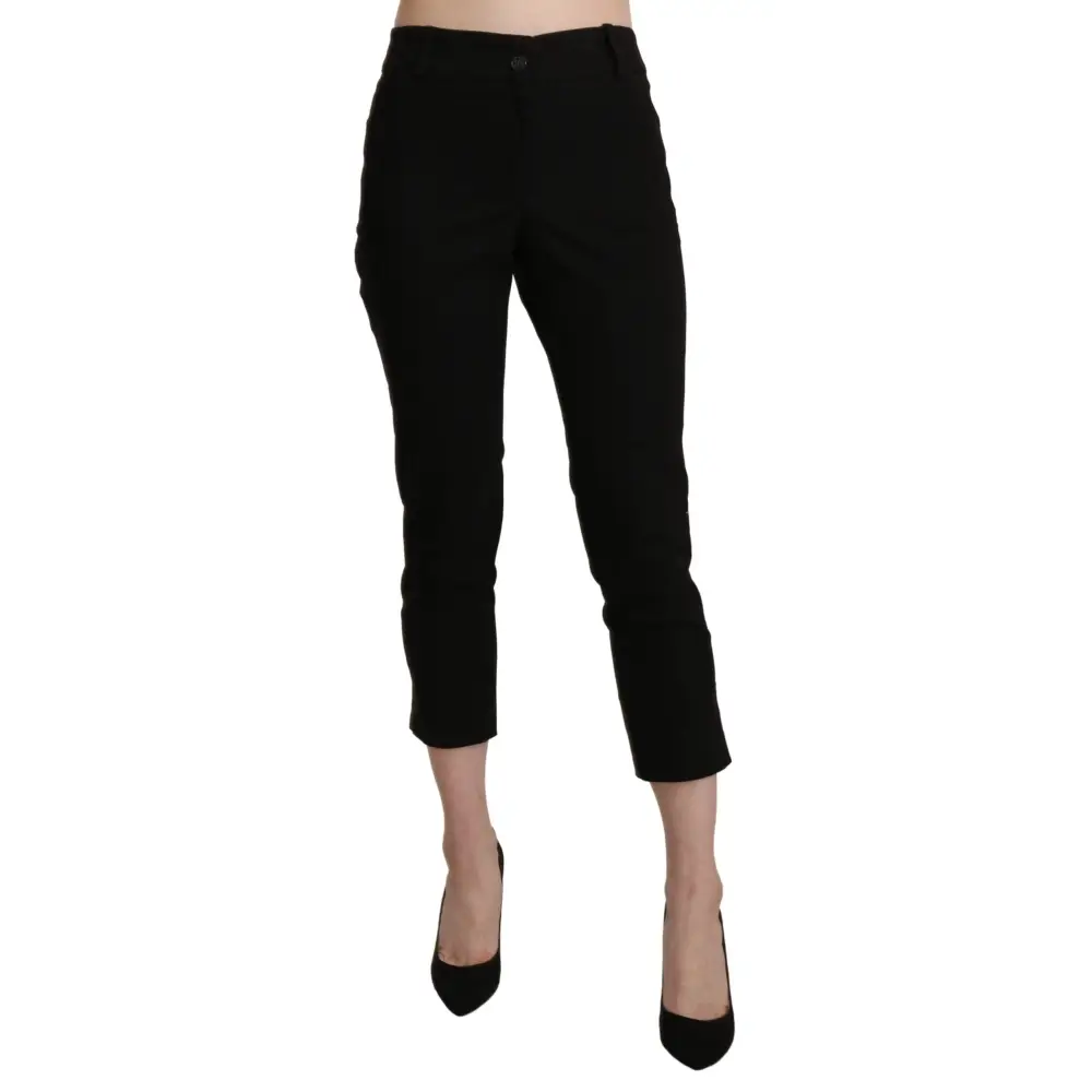 Bencivenga black high waist skinny cropped trousers med elegant pasform