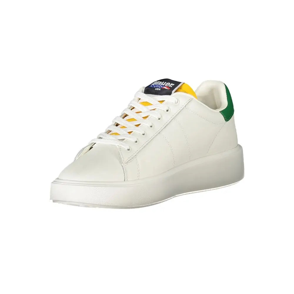 Blauer White Leather Men Sneakers - Sneakers