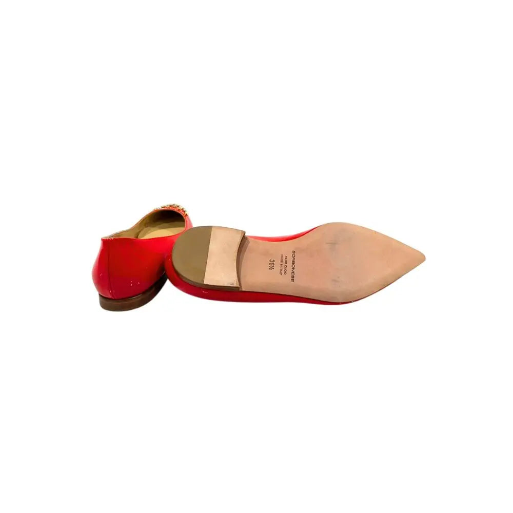 Røde læder Borbonese pointed-toe flats, 100% originale brands fra outlet mærkevarer