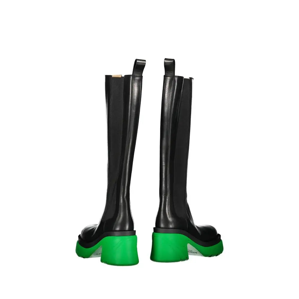 Bottega Veneta Black Leather Over The Knee - Støvler