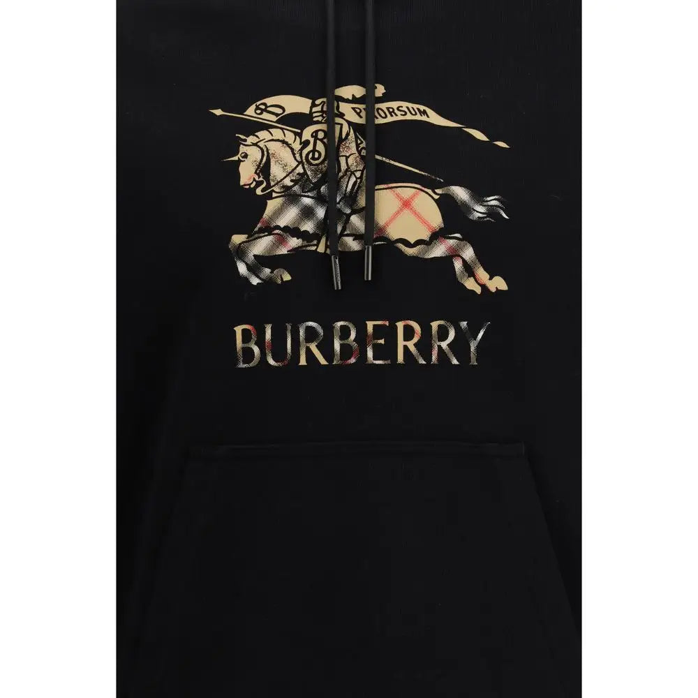 Burberry sort bomuldssweatshirt med guld ridder og hest grafik