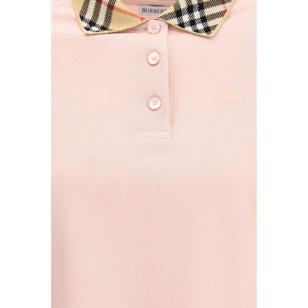 Burberry multicolor cotton polo skjorte med pink farve og klassisk mønsteret krave