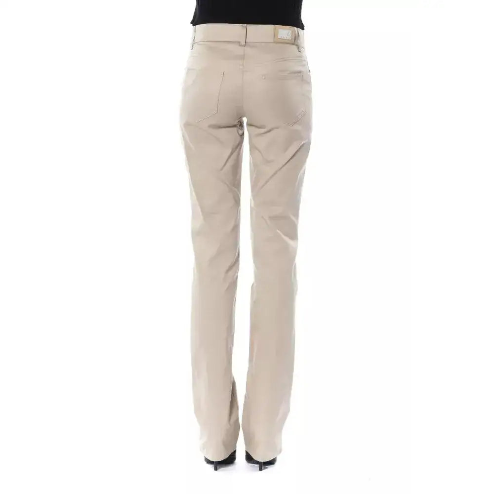 BYBLOS Beige Cotton Women Pant
