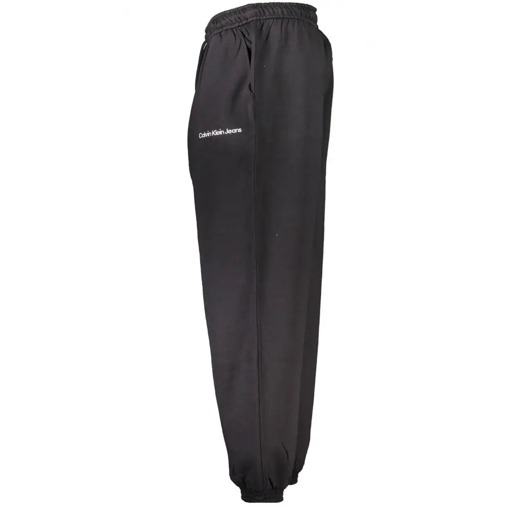 Calvin Klein black cotton joggers med snertning og elastiske manchetter