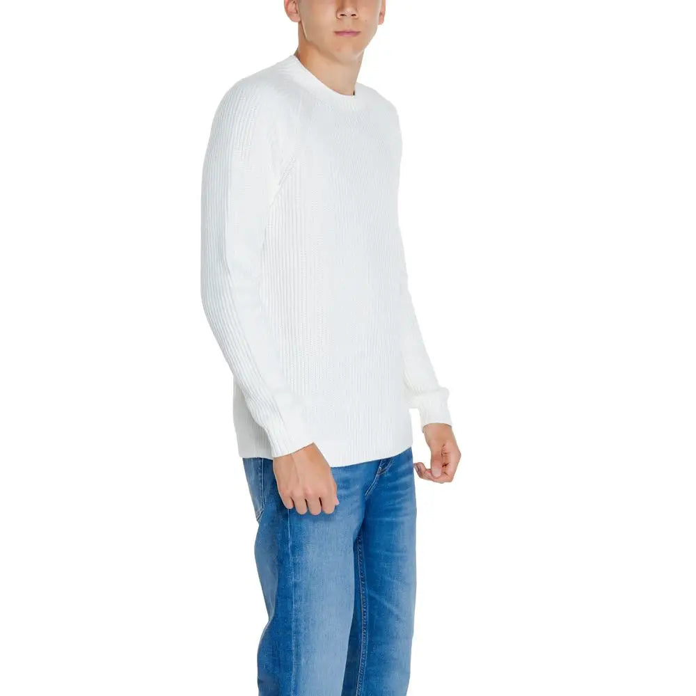 Calvin Klein Jeans White Organic Cotton Sweatshirt - Sweatshirts