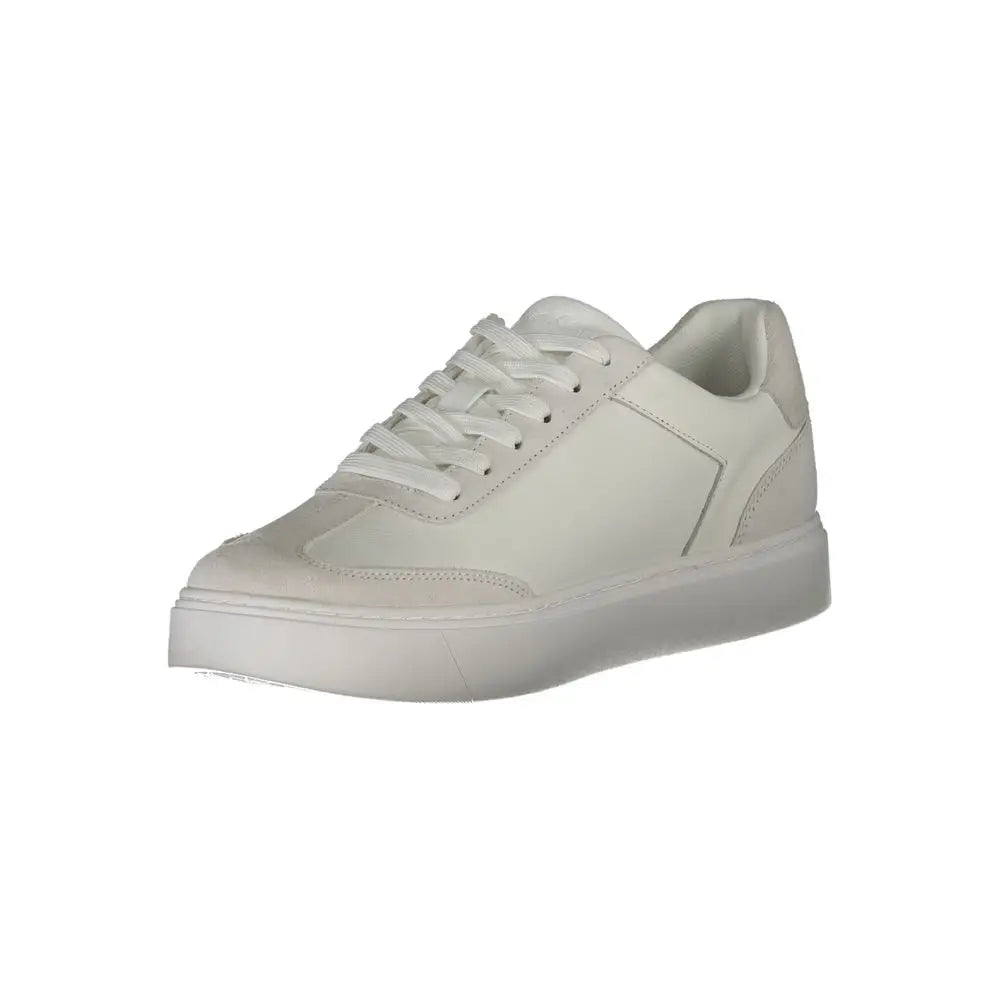 Calvin Klein hvide lædersneakers, 100% originale brands fra outlet mærkevarer