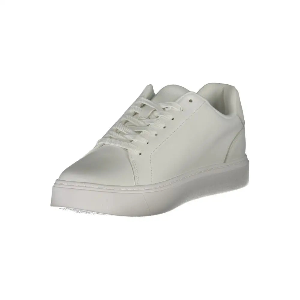 Calvin Klein hvide polyester sneakers i minimalistisk design