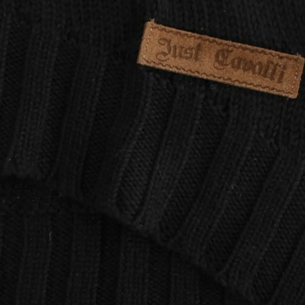 Cavalli Black knitted wool sweater