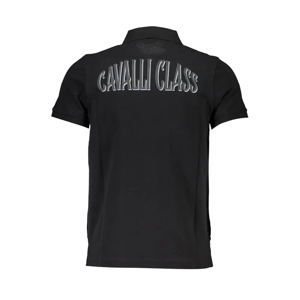 Cavalli Class Black Cotton Men Polo Shirt - M - Polo Shirts