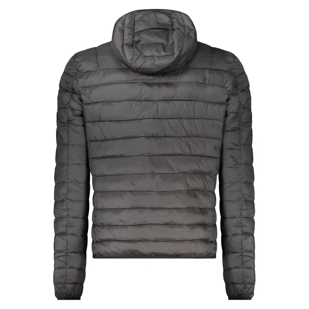 Cavalli Class Black polyester herrejakke med kapper og quiltet design