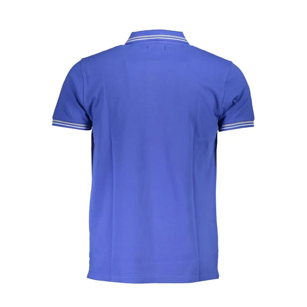 Cavalli Class Blue Cotton Men Polo Shirt - Polo Shirts