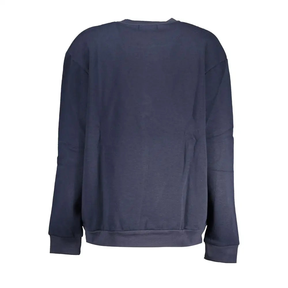 Cavalli Class Chic Blue Embroidered Fleece Sweatshirt - Sweatshirts
