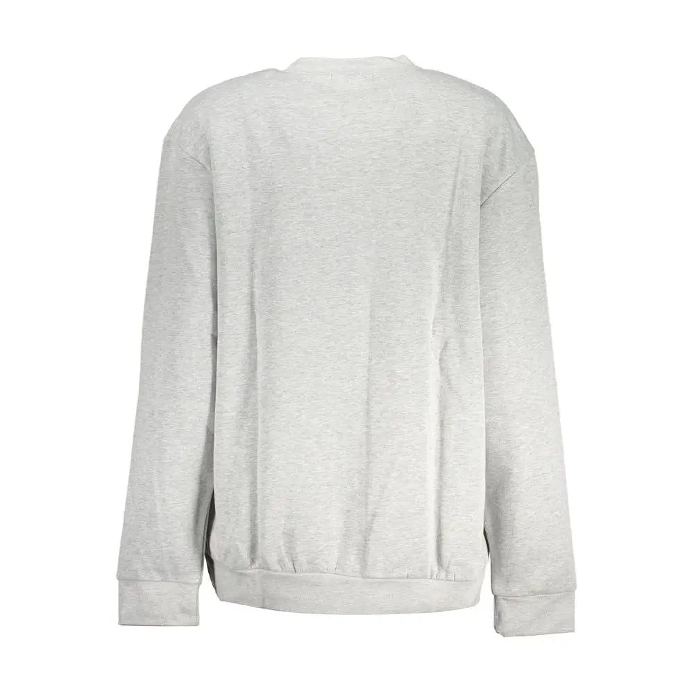 Cavalli Class Grigio polyester women sweatshirt in heather gray with crew neck