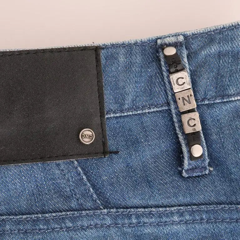 Costume National Blue Wash Cotton Boyfriend Fit Jeans