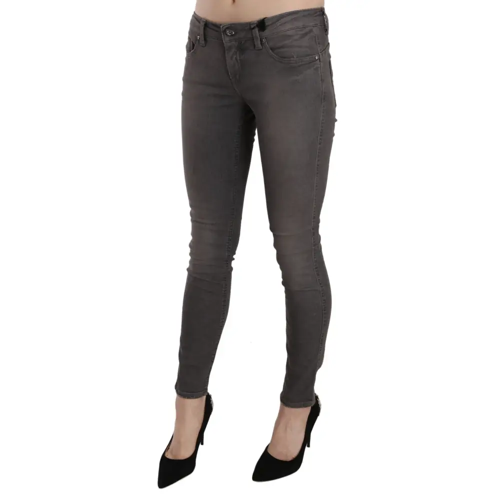 Costume National Gray Washed Low Waist Skinny Jeans - 26 - Jeans
