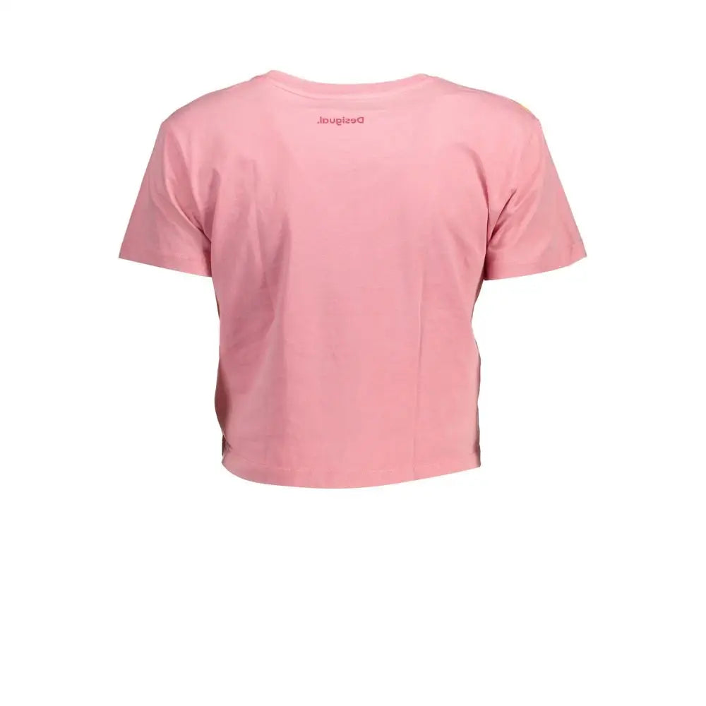Desigual Pink Cotton Women Top - T-shirts