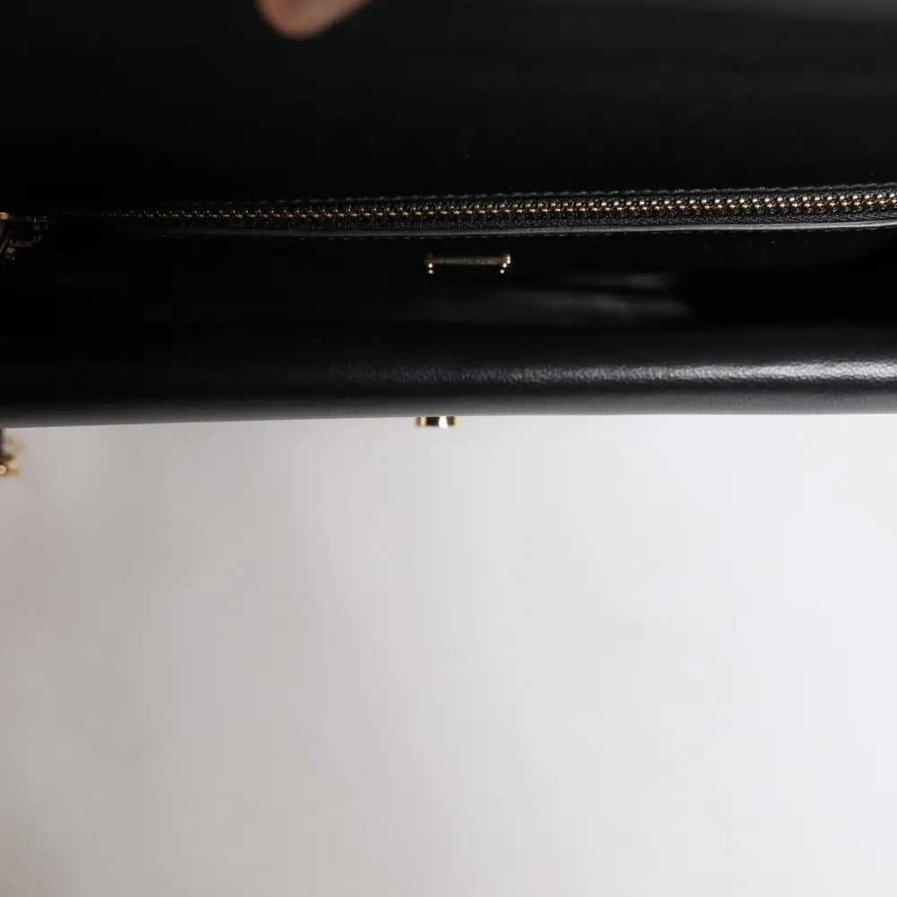 Dolce & Gabbana Black Leather Logo Plaque Document Briefcase Bag