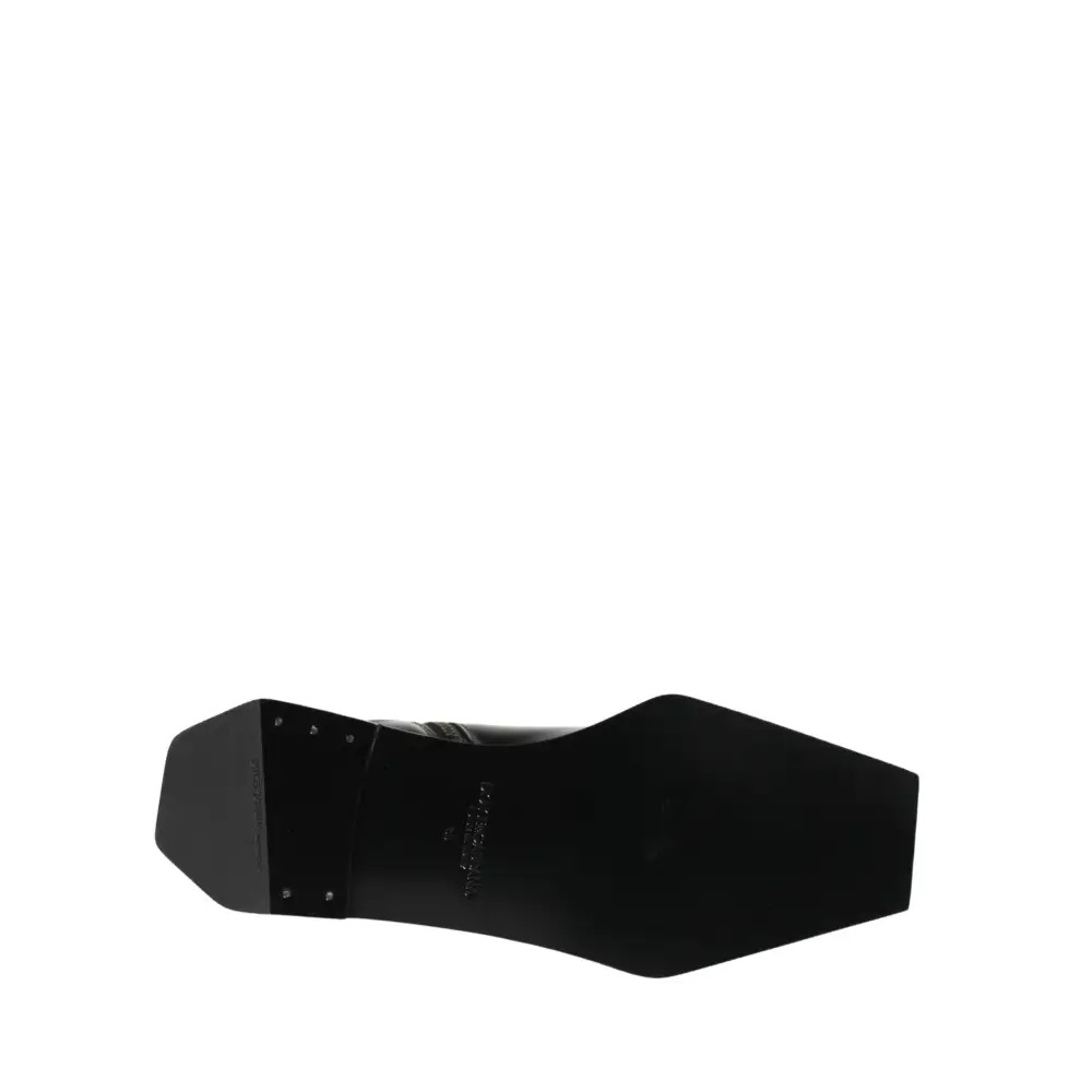 Dolce & Gabbana Black Leather Zip Closure Ankle Boots Shoes - Ankelstøvler