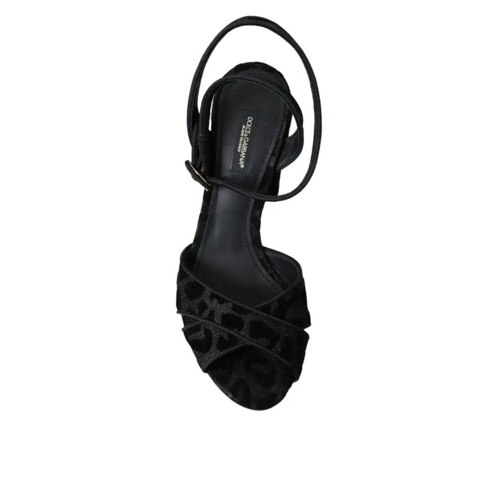 Dolce & Gabbana gabbana black leopard suede heels med leopard mønster