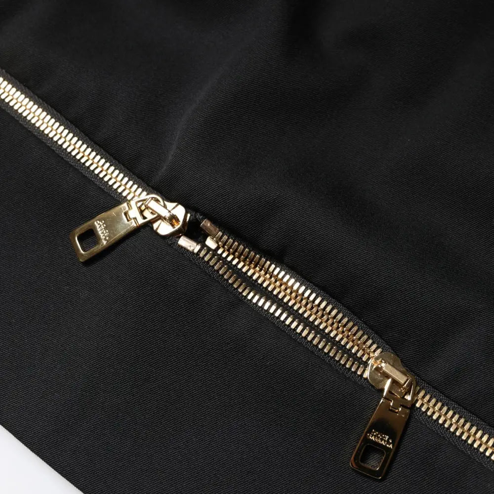 Dolce & Gabbana Black Virgin Wool High Waisted Mini Skirt