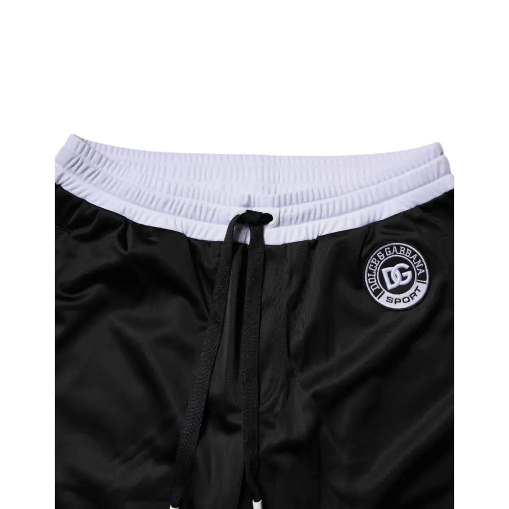 Dolce & Gabbana Black White Men Bermuda Sweatshorts Shorts