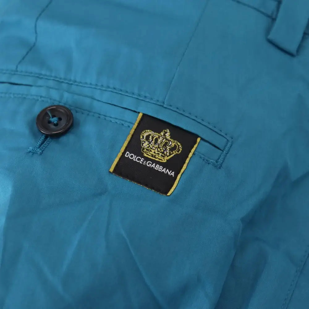 Dolce & Gabbana Blue Cotton Chinos Trousers Pants