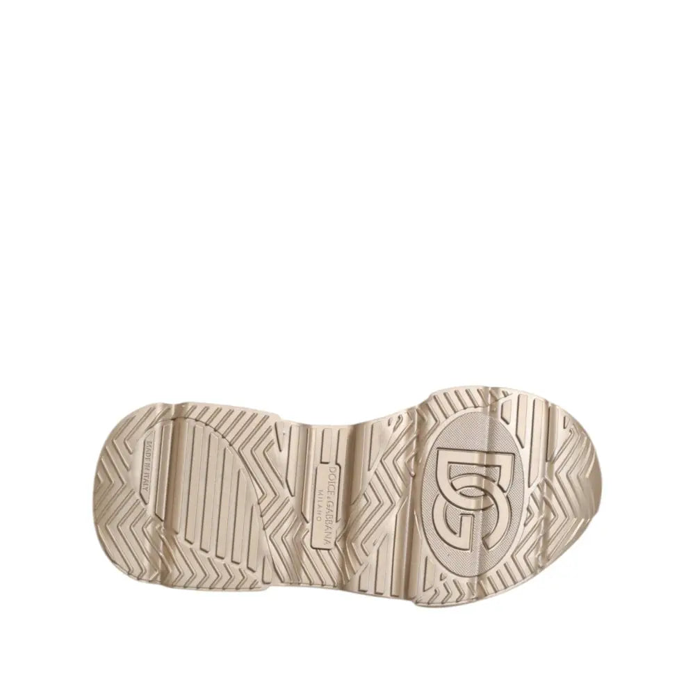 Dolce & Gabbana Gold Leather Daymaster Women Sneakers Shoes