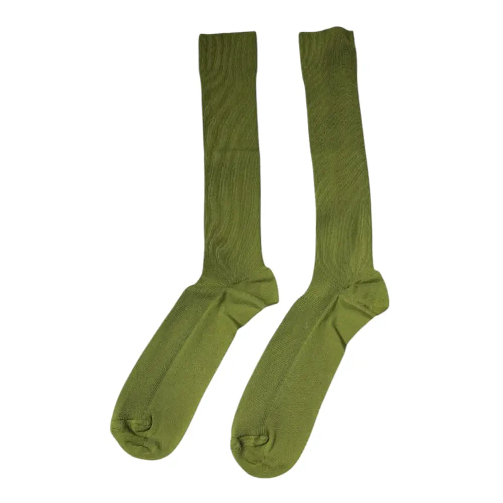 Et par olivengrønne Dolce & Gabbana green cotton logo the calf socks