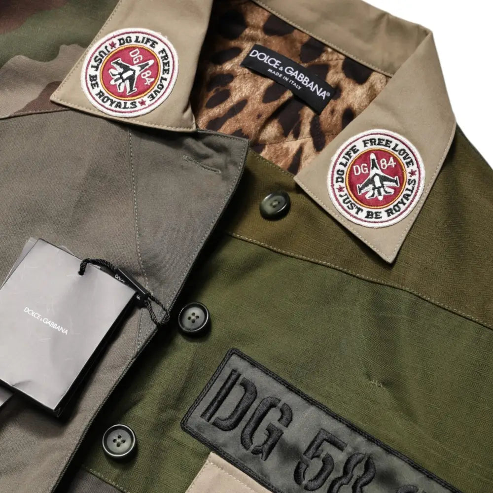 Dolce & Gabbana Military Green Cotton Button Down Jacket