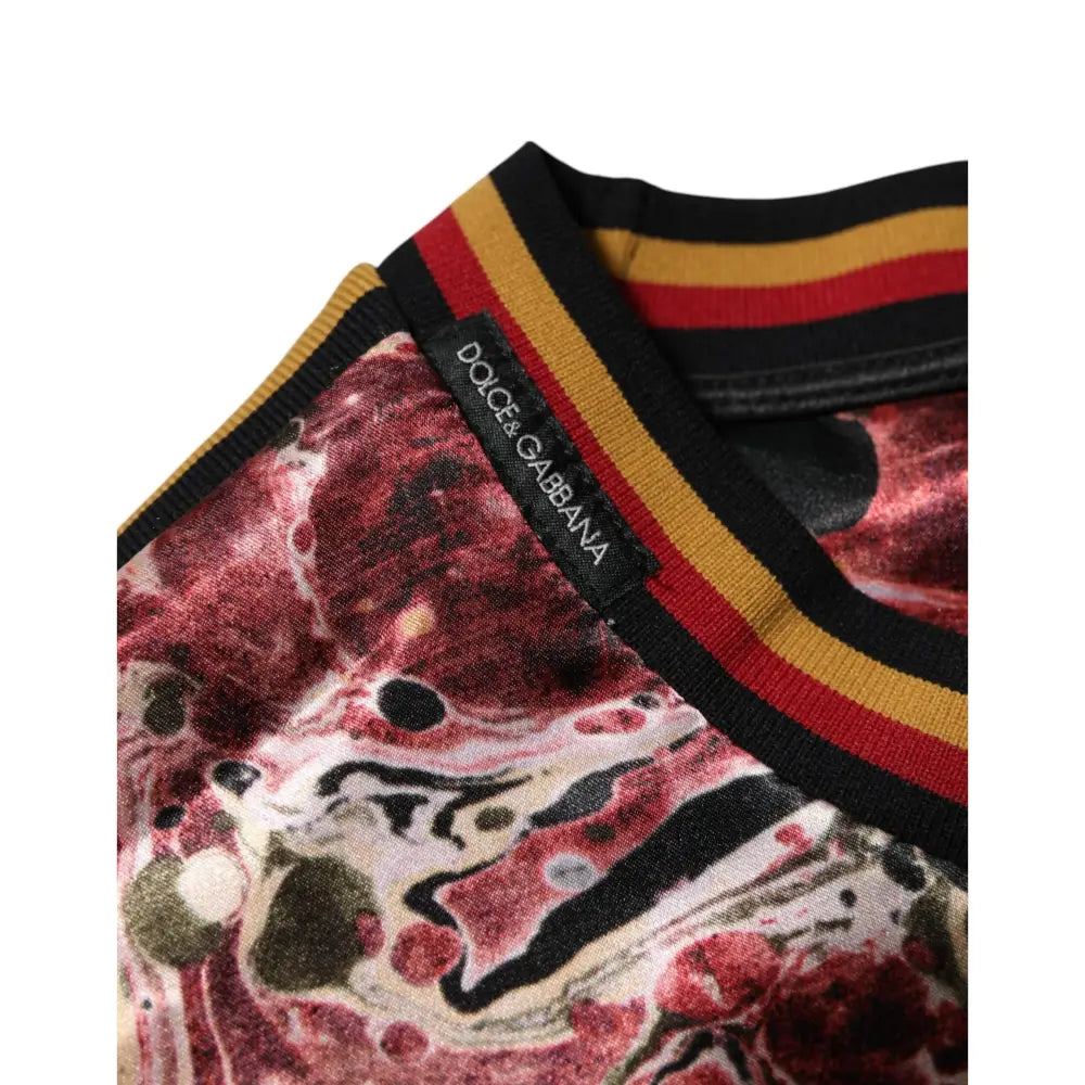 Dolce & Gabbana Multicolor Polyester Marble Print Oversize T-shirt