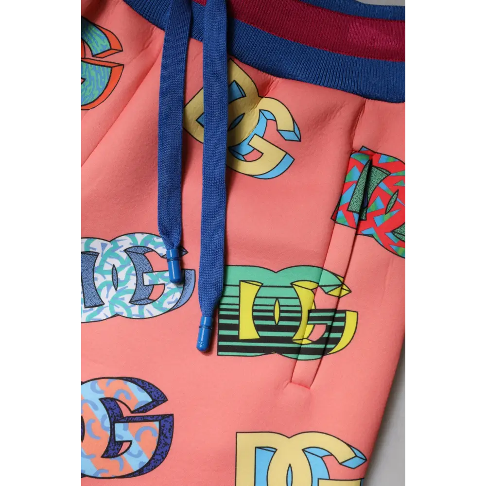 Dolce & Gabbana Pink Logo Monogram Jogger Sweatpants Pants - Bukser