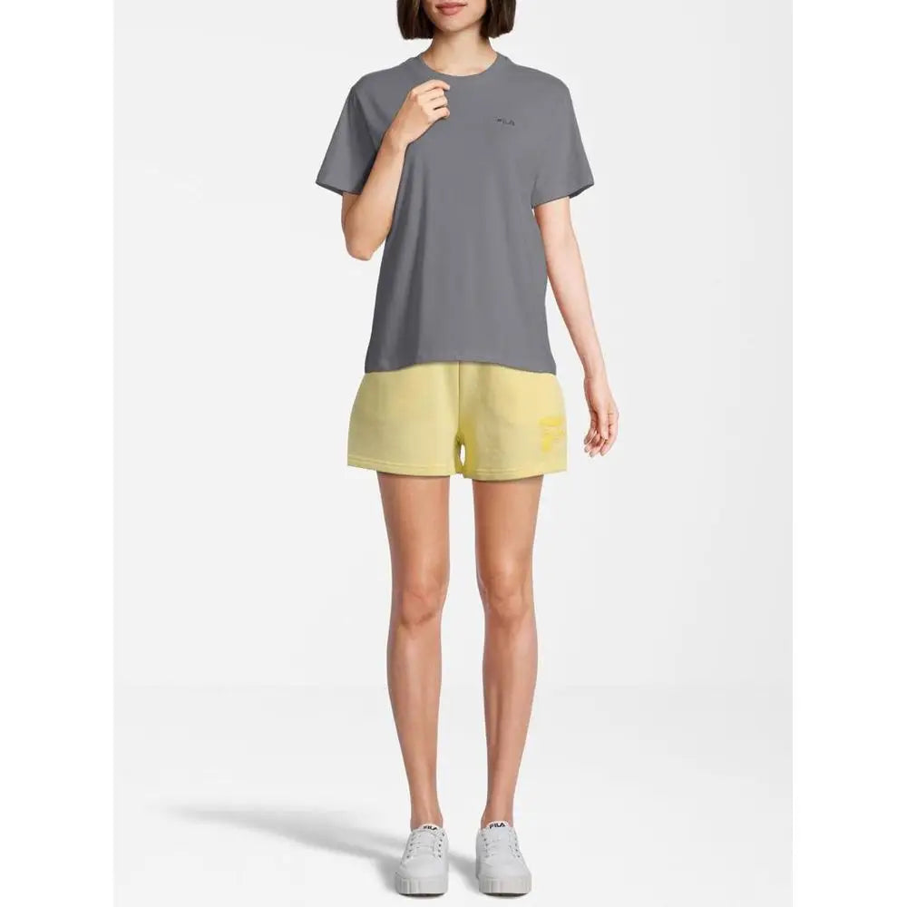 Grå kortærmet T-shirt med Fila Blue Cotton Sportswear-logo