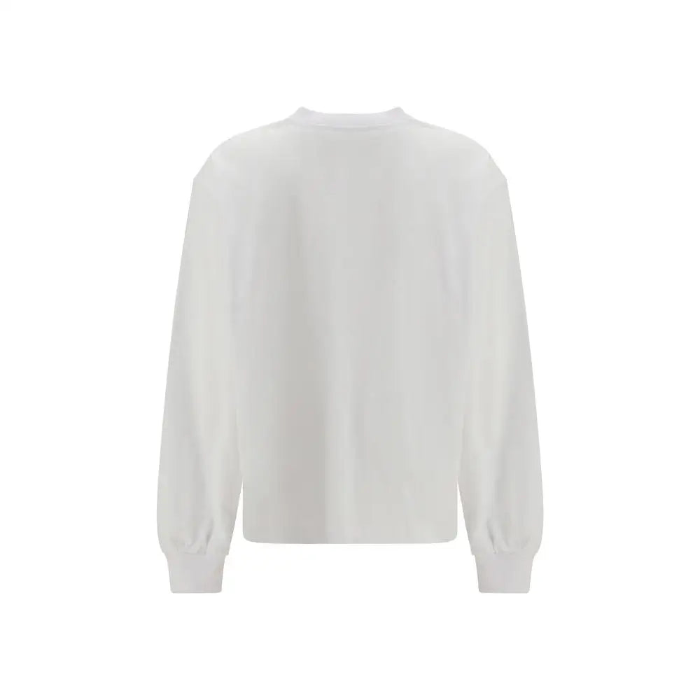 Ganni White Cotton Long Sleeve T-Shirt - T-shirts