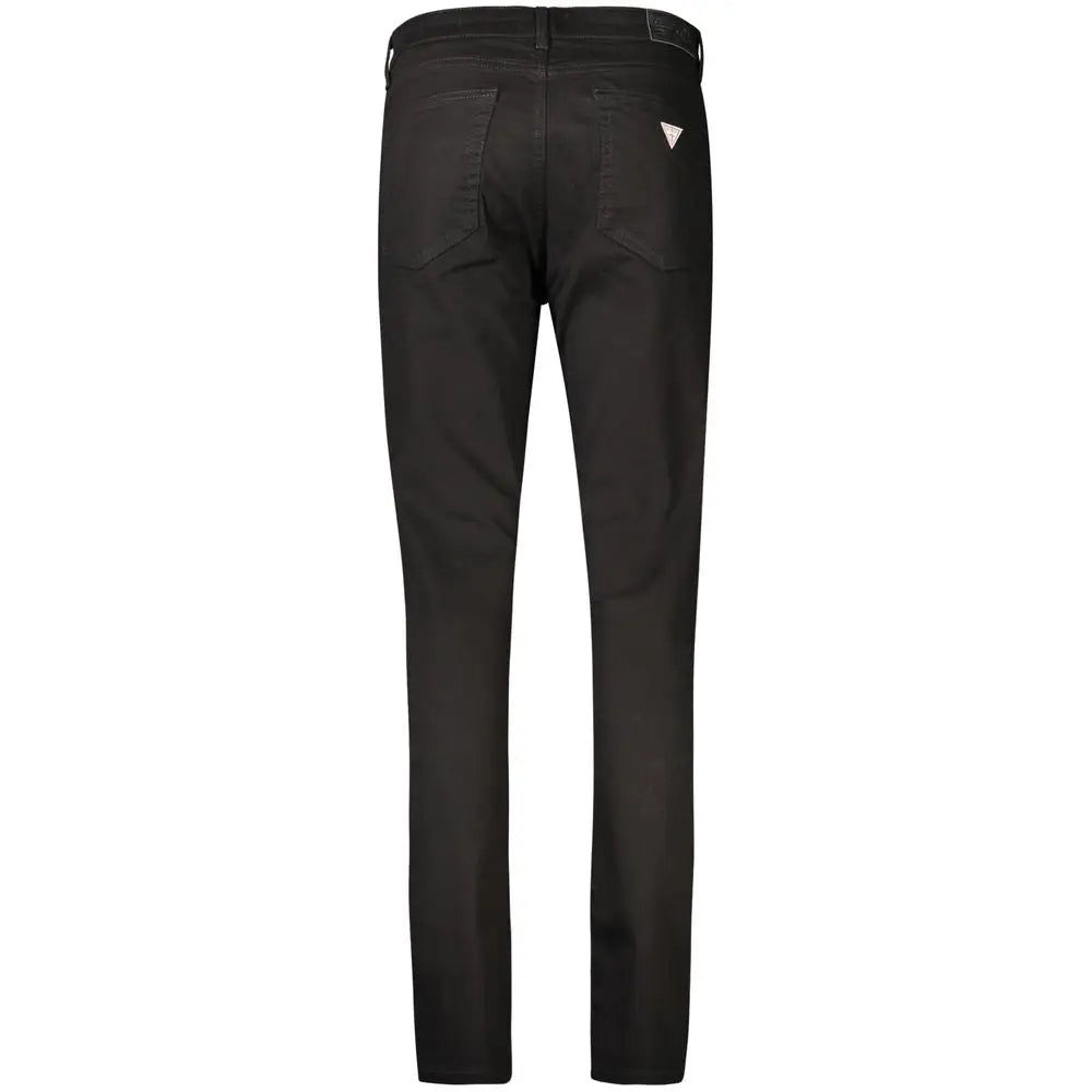 Sorte Guess jeans i sort bomuld, slim fit med subtile synsdetaljer