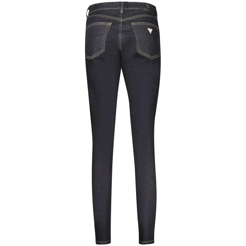 Guess jeans blu cotton skinny jeans med mørk vask og hvid syning